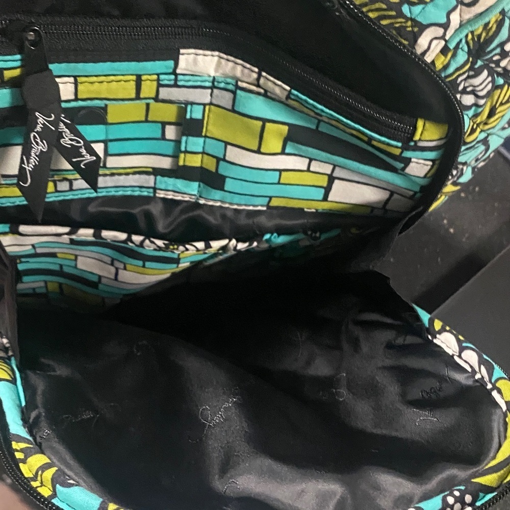 Vera Bradley Floral Backpack with Blue and Green Pattern - Picture 8 of 9